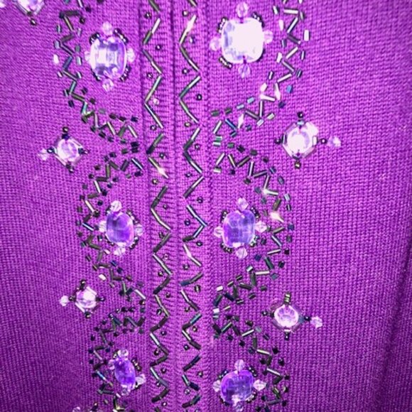 Bob Mackie Wearable Art Cardigan Sweater with Tank – Used - Picture 8 of 11